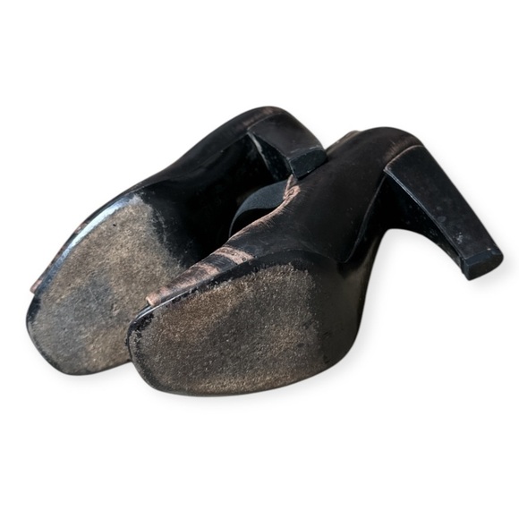 Prada Shoes Open Toe Mary Jane Heels Pumps Shoes Brown Vintage Distressed 35.5 - Picture 6 of 7